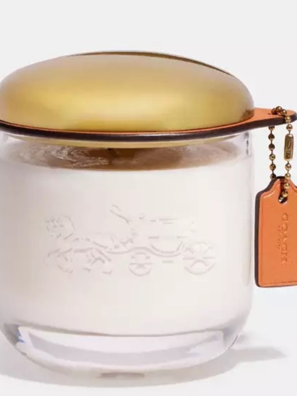 Coach Blown Glass Horse & Carriage Candle W/Brass Lid & Hangtag - Picture 6 of 6